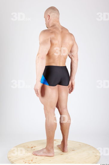 Whole Body Man Animation references Army Sports Swimsuit Muscular Studio photo references