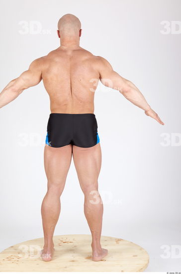 Whole Body Man Animation references Army Sports Swimsuit Muscular Studio photo references