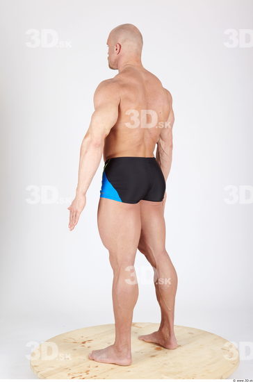 Whole Body Man Animation references Army Sports Swimsuit Muscular Studio photo references