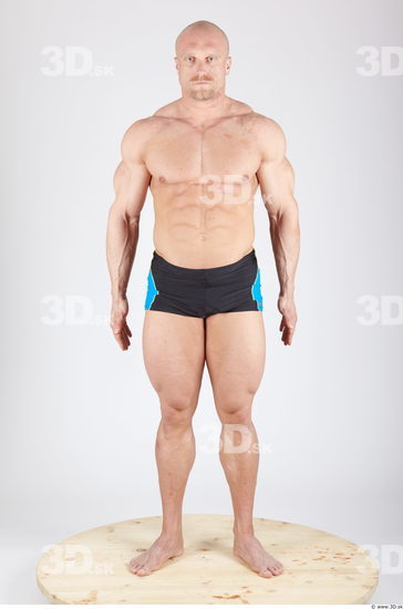 Whole Body Man Animation references Army Sports Swimsuit Muscular Studio photo references