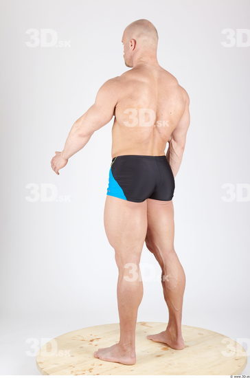 Whole Body Man Animation references Army Sports Swimsuit Muscular Studio photo references