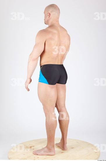 Whole Body Man Animation references Army Sports Swimsuit Muscular Studio photo references