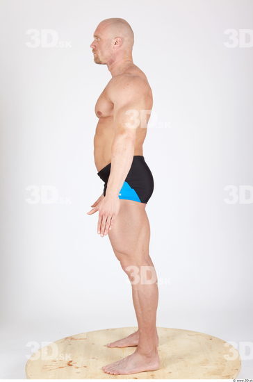 Whole Body Man Animation references Army Sports Swimsuit Muscular Studio photo references