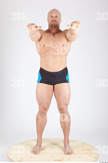 Whole Body Man Animation references Army Sports Swimsuit Muscular Studio photo references