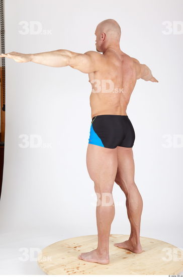 Whole Body Man T poses Army Sports Swimsuit Muscular Studio photo references