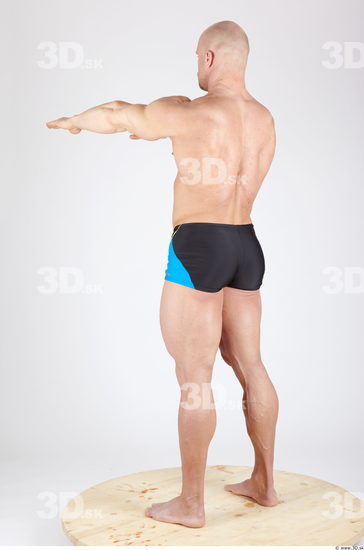 Whole Body Man Animation references Army Sports Swimsuit Muscular Studio photo references