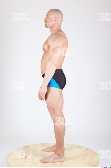 Whole Body Man Animation references Army Sports Swimsuit Muscular Studio photo references