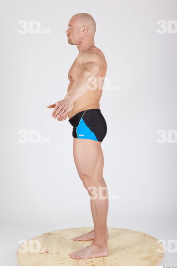 Whole Body Man Animation references Army Sports Swimsuit Muscular Studio photo references