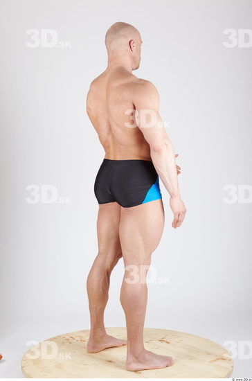 Whole Body Man Animation references Army Sports Swimsuit Muscular Studio photo references