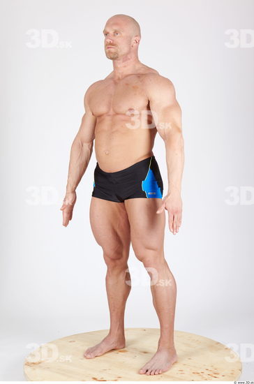 Whole Body Man Animation references Army Sports Swimsuit Muscular Studio photo references