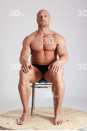 Whole Body Man Artistic poses White Sports Swimsuit Muscular