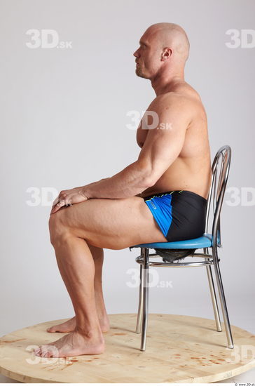 Whole Body Man Artistic poses White Sports Swimsuit Muscular