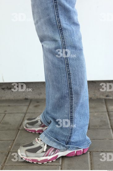 Calf Woman Casual Jeans Average Street photo references