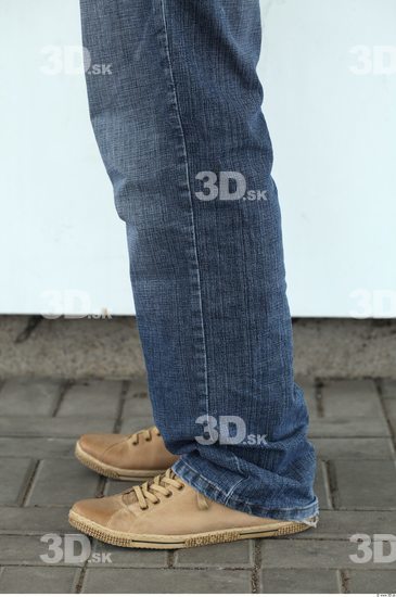 Calf Man Casual Jeans Slim Street photo references