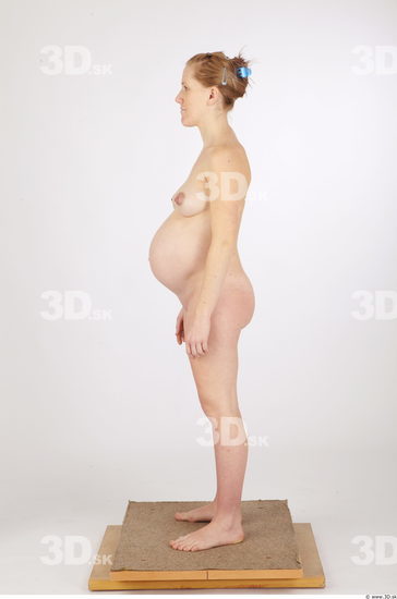 Woman White Nude Pregnant Studio photo references