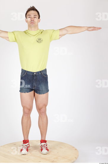 Whole Body Man T poses Sports Muscular Studio photo references