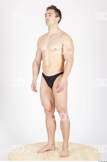 Whole Body Man Animation references Sports Swimsuit Muscular Studio photo references