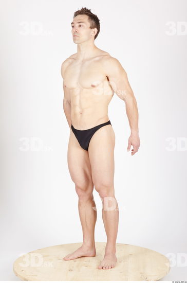 Whole Body Man Animation references Sports Swimsuit Muscular Studio photo references