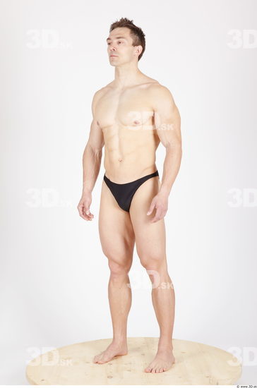 Whole Body Man Animation references Sports Swimsuit Muscular Studio photo references