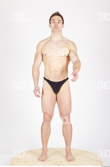 Whole Body Man Animation references Sports Swimsuit Muscular Studio photo references