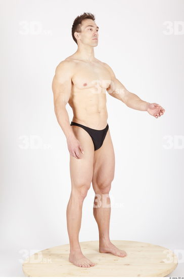 Whole Body Man Animation references Sports Swimsuit Muscular Studio photo references