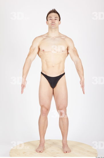 Whole Body Man Animation references Sports Swimsuit Muscular Studio photo references