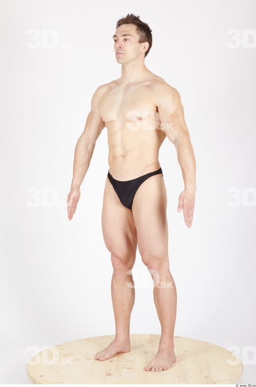 Whole Body Man Animation references Sports Swimsuit Muscular Studio photo references