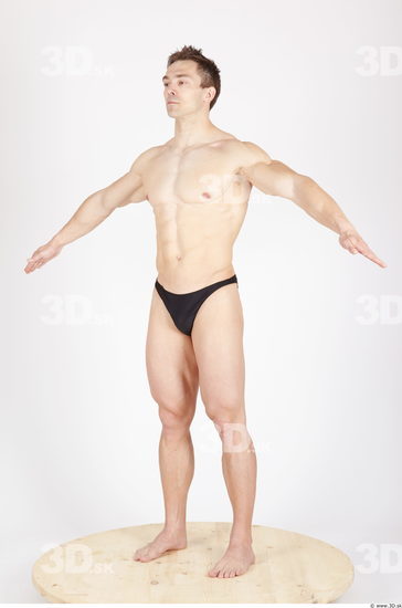 Whole Body Man Animation references Sports Swimsuit Muscular Studio photo references