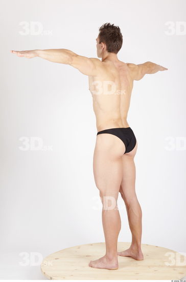 Whole Body Man T poses Sports Swimsuit Muscular Studio photo references