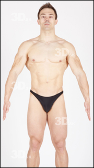 Man Sports Swimsuit Muscular Studio photo references