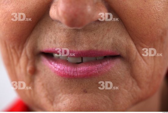 Mouth Woman White Average Wrinkles