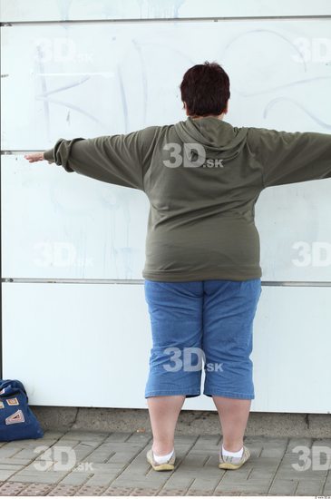 Whole Body Woman T poses White Casual Overweight