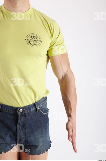 Arm Man Animation references White Sports T shirt Muscular