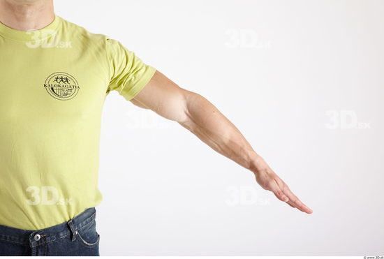 Arm Man Animation references White Sports T shirt Muscular