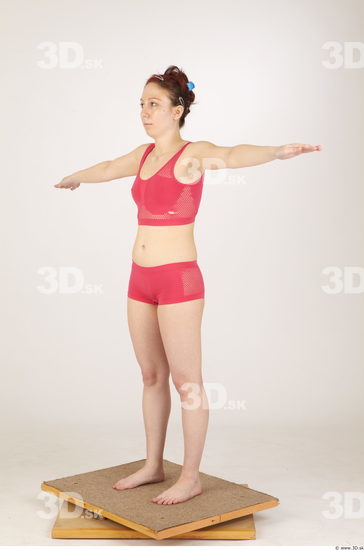 Whole Body Woman Animation references T poses Underwear Slim Studio photo references