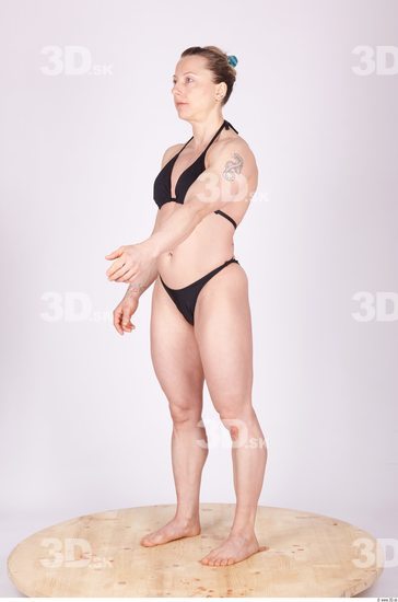 Whole Body Woman Animation references Tattoo Sports Swimsuit Muscular Studio photo references