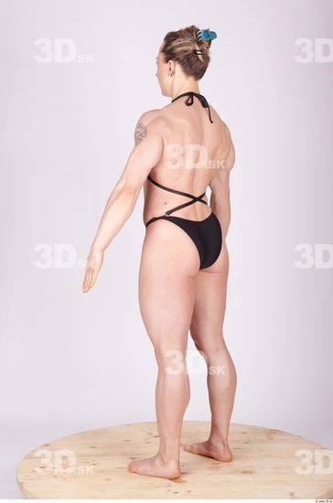 Whole Body Woman Animation references Tattoo Sports Swimsuit Muscular Studio photo references