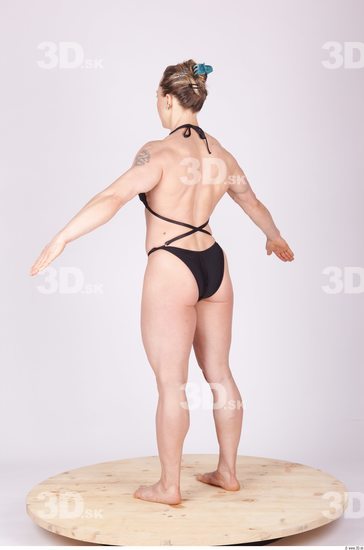 Whole Body Woman Animation references Tattoo Sports Swimsuit Muscular Studio photo references