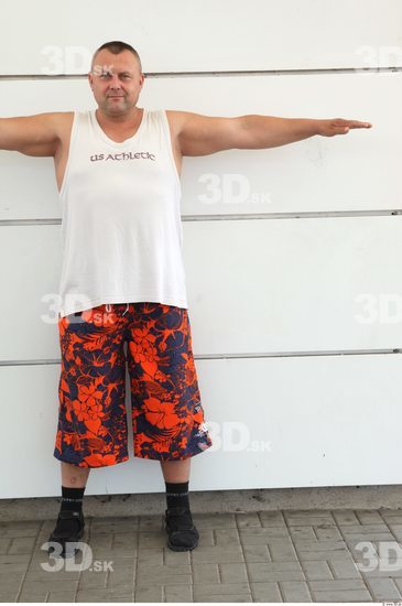 Whole Body Man T poses White Sports Overweight