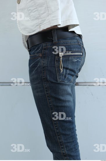 Thigh Woman White Casual Jeans Slim