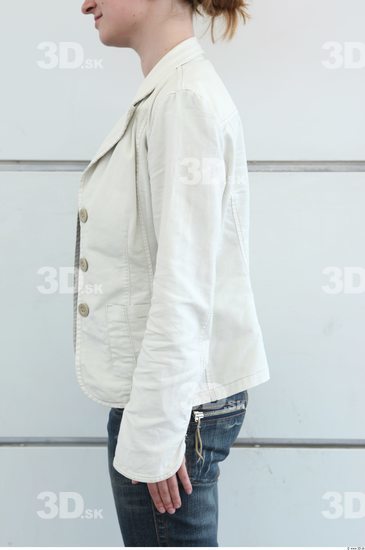 Arm Woman White Casual Jacket Slim