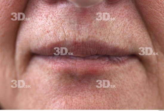 Mouth Woman White Overweight Wrinkles