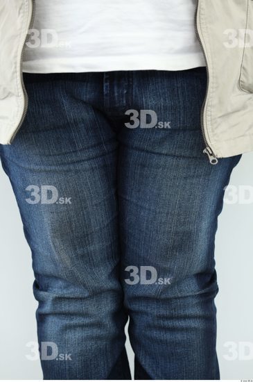 Thigh Woman White Casual Jeans Overweight