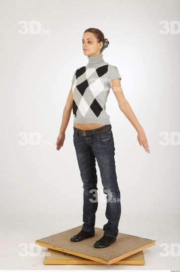 Whole Body Woman Animation references Casual Slim Studio photo references