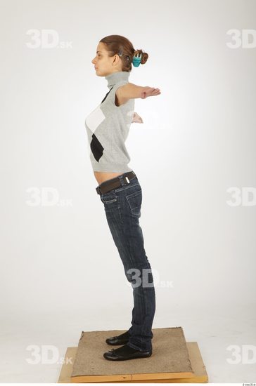 Hand Whole Body Woman Hand pose T poses Casual Slim Studio photo references