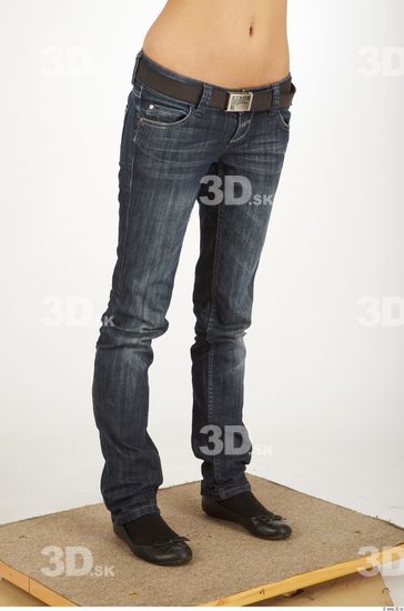 Leg Woman Casual Jeans Slim Studio photo references