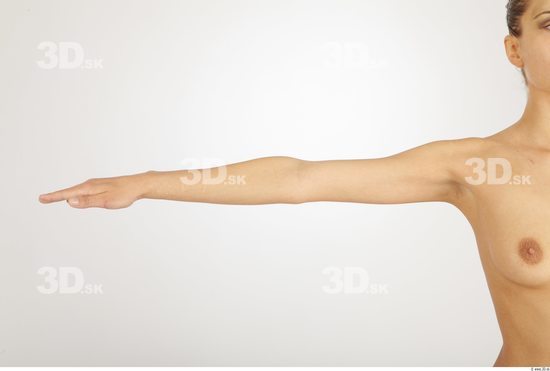 Arm Woman Nude Slim Studio photo references