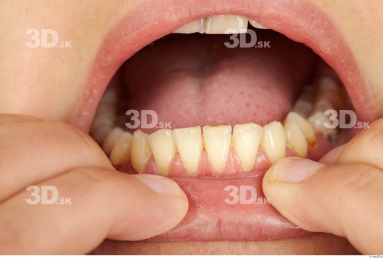 Teeth Woman Slim Studio photo references