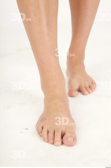 Foot Woman Nude Slim Studio photo references