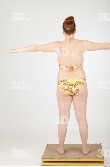 Whole Body Woman Animation references T poses Tattoo Casual Sports Swimsuit Overweight Studio photo references